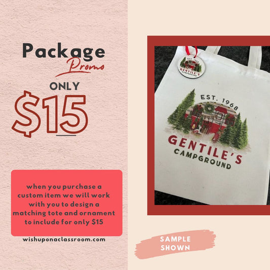 HOLIDAY SPECIAL: Custom Canvas Bag & Matching Ornament