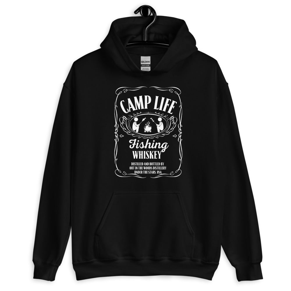 Jack Daniels Inspired Camping Hoodie-Fishing Whiskey