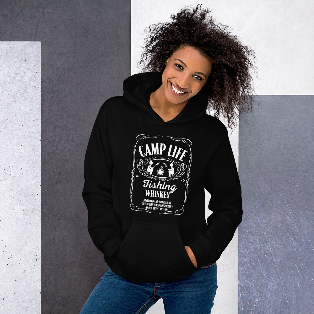 Jack Daniels Inspired Camping Hoodie-Fishing Whiskey