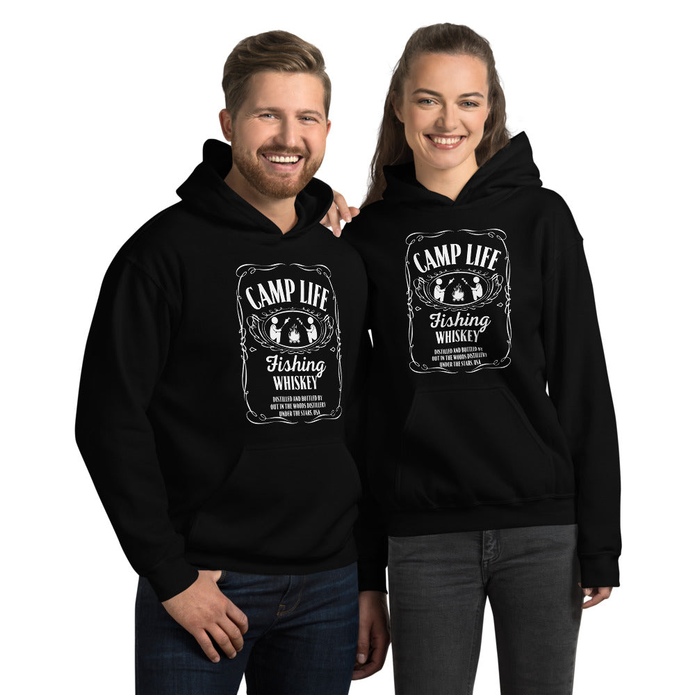 Jack Daniels Inspired Camping Hoodie-Fishing Whiskey