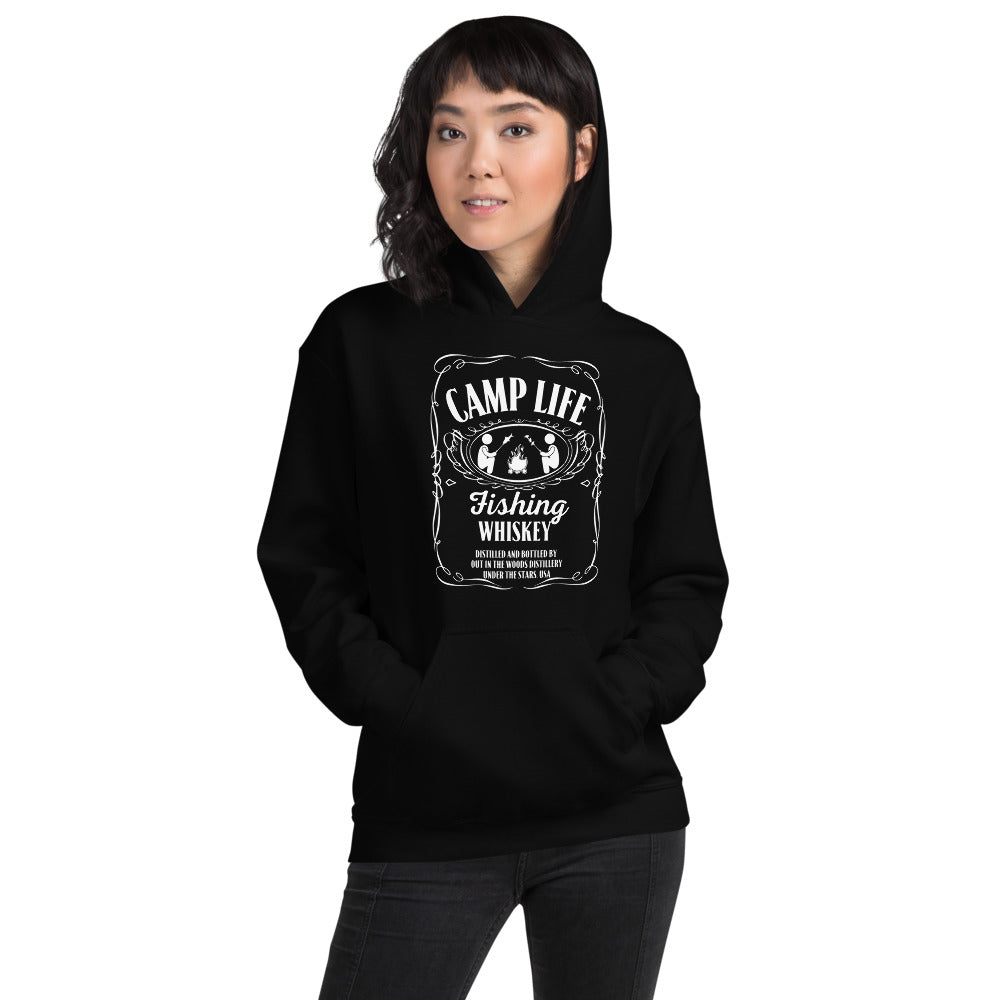 Jack Daniels Inspired Camping Hoodie-Fishing Whiskey